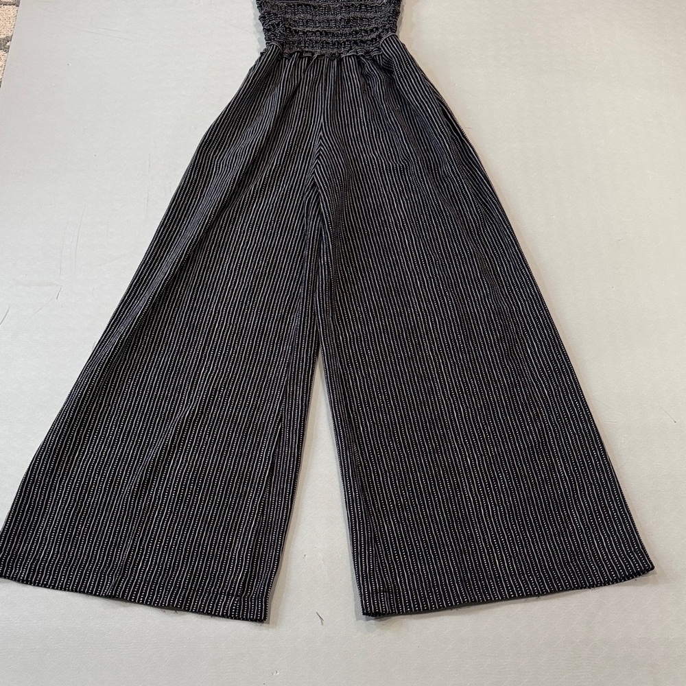 Max Studio Black and White Striped Jumpsuit - Picture 3 of 5
